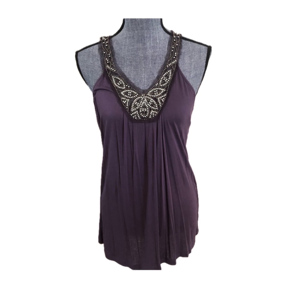 NWT Lilly Lou Beaded Neck Top